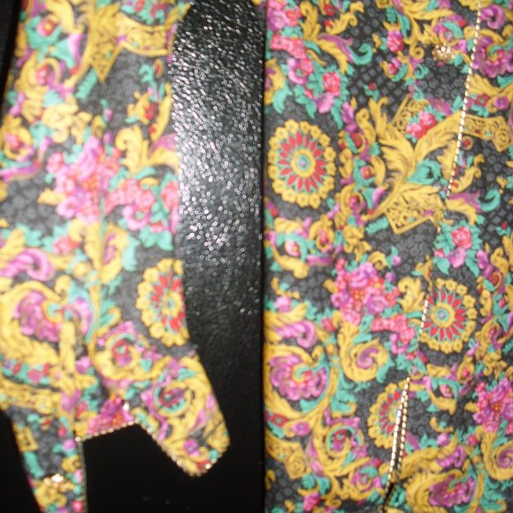 Evan Picone,challis rayon,gold buttons,padded shoulders,long sleeves,,sz4,UNIQUE - Picture 4 of 6